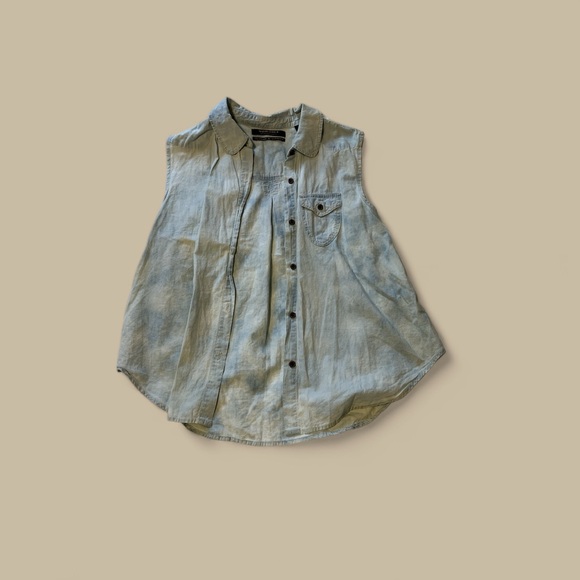 NWOT Maison Scotch tie dye blue cotton vest - Picture 1 of 4